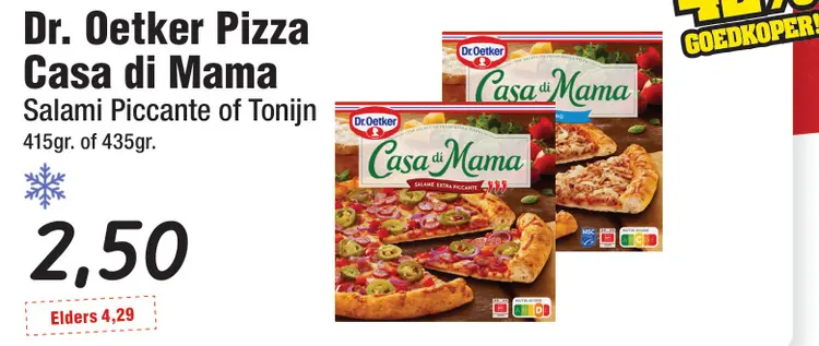 Aanbieding: Pizza Casa di Mama Salami Piccante of Tonijn