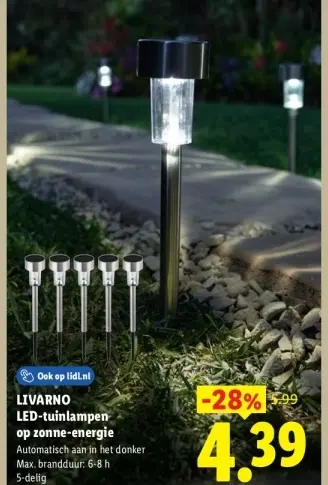 Aanbieding: LED-tuinlampen op zonne-energie