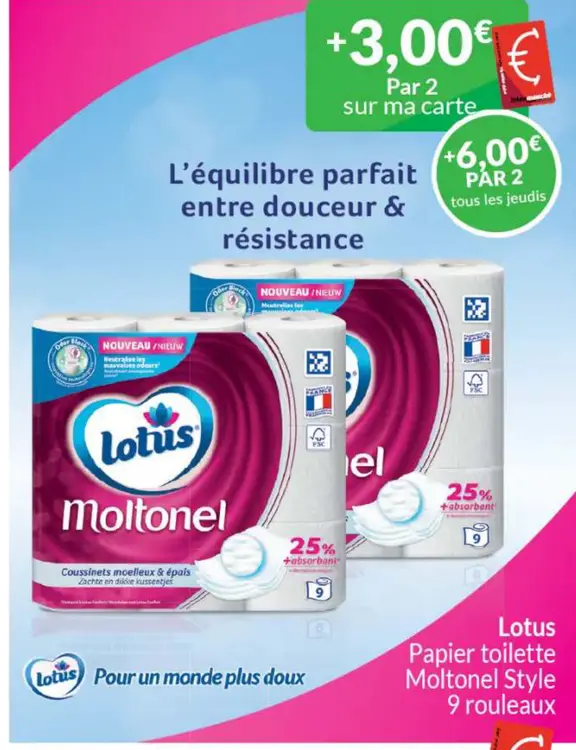 Offre: Papier toilette Moltonel Style