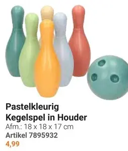 Aanbieding: Pastelkleurig Kegelspel in Houder
