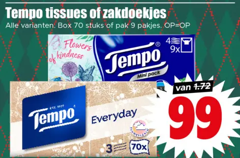 Aanbieding: Tempo tissues of zakdoekjes