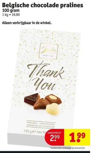Promotie: Belgische chocolade pralines