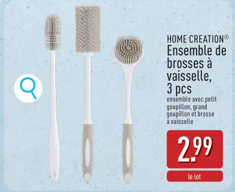 Offre: Ensemble de brosses à vaisselle
