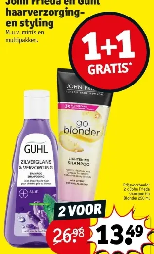 Promotie: John Frieda en Guhl haarverzorging- en styling