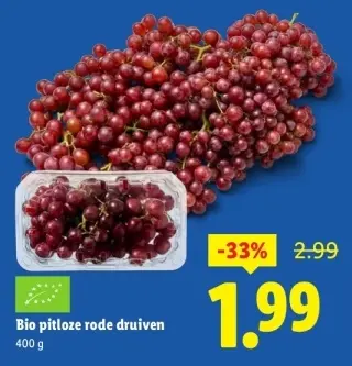 Aanbieding: Bio pitloze rode druiven