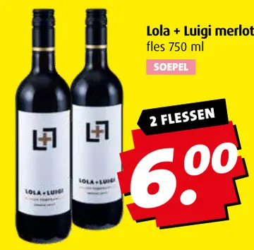 Aanbieding: Lola + Luigi merlot
