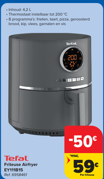 Aanbieding: Tefal Friteuse Airfryer EY111B15