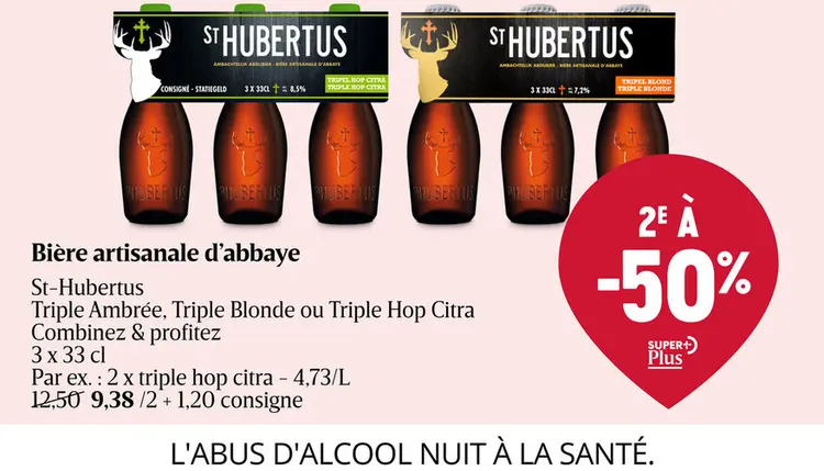 Offre: Bière artisanale d'abbaye St-Hubertus Triple