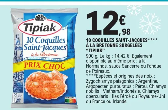 Offre: 10 Coquilles Saint-Jacques à la Bretonne Surg