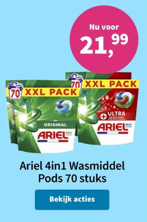 Promotie: Ariel 4in1 Wasmiddel Pods