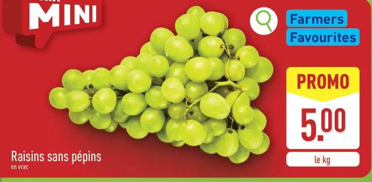 Offre: Raisins sans pépins