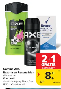 Aanbieding: Gamma Axe, Rexona en Rexona Men