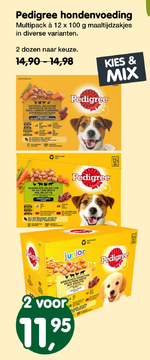 Aanbieding: Pedigree hondenvoeding Multipack maaltijdzakj