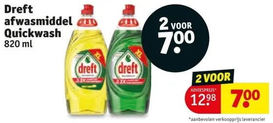 Aanbieding: afwasmiddel Quickwash