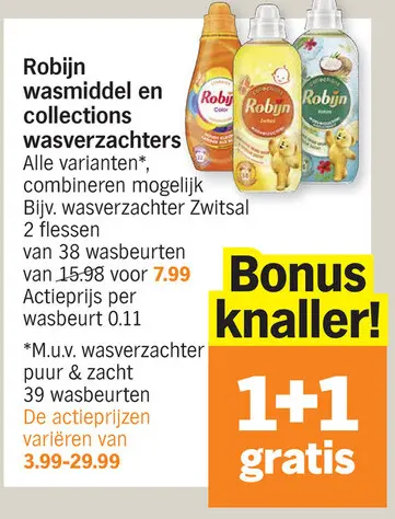Promotie: Robijn wasmiddel en collections wasverzachter