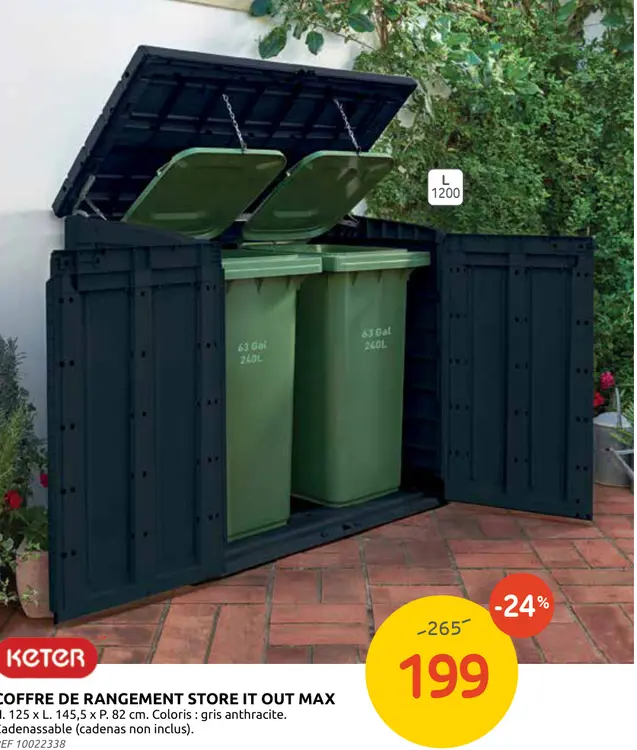 Offre: Coffre de rangement store it out max