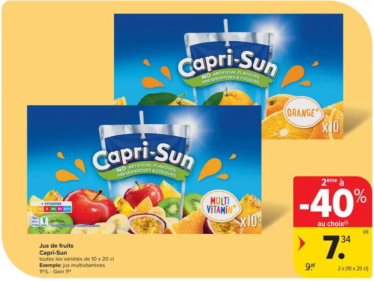 Offre: Jus de fruits