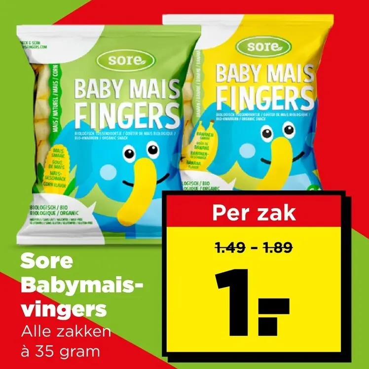 Aanbieding: Babymais-vingers