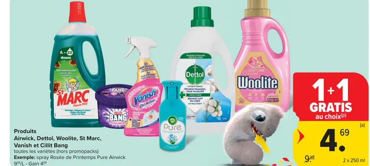 Offre: Airwick, Dettol, Woolite, St Marc, Vanish et Cillit Bang