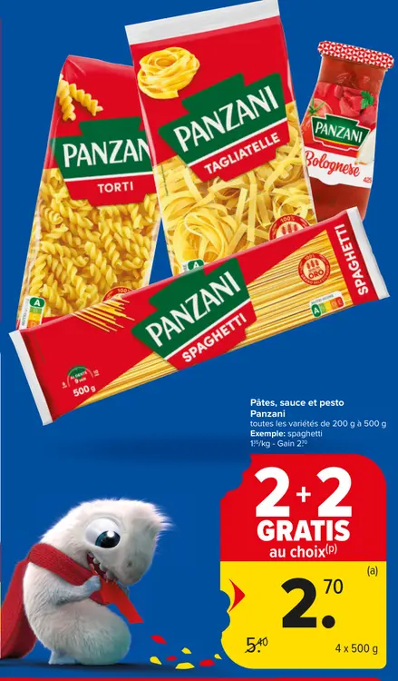 Offre: Pâtes, sauce et pesto