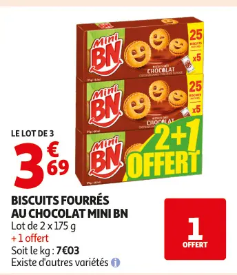Aanbieding: Biscuits fourrés au chocolat Mini BN