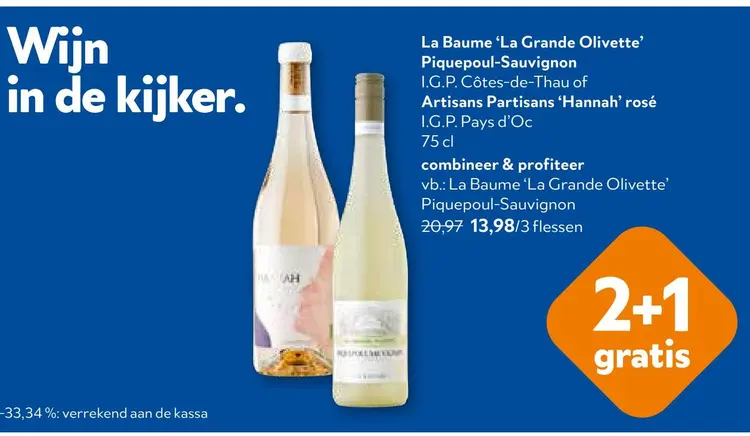 Promotie: La Baume 'La Grande Olivette' Piquepoul-Sauvi