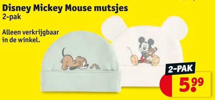 Aanbieding: Mickey Mouse mutsjes