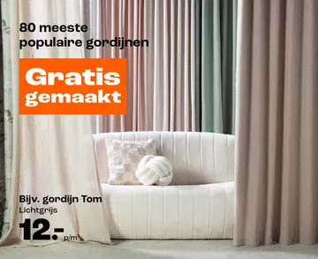 Aanbieding: Bijv. gordijn Tom Lichtgrijs