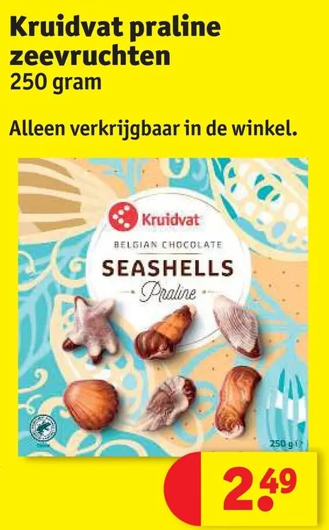 Aanbieding: Praline zeevruchten 250 gram