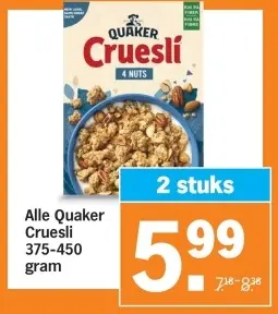 Aanbieding: Alle Quaker Cruesli