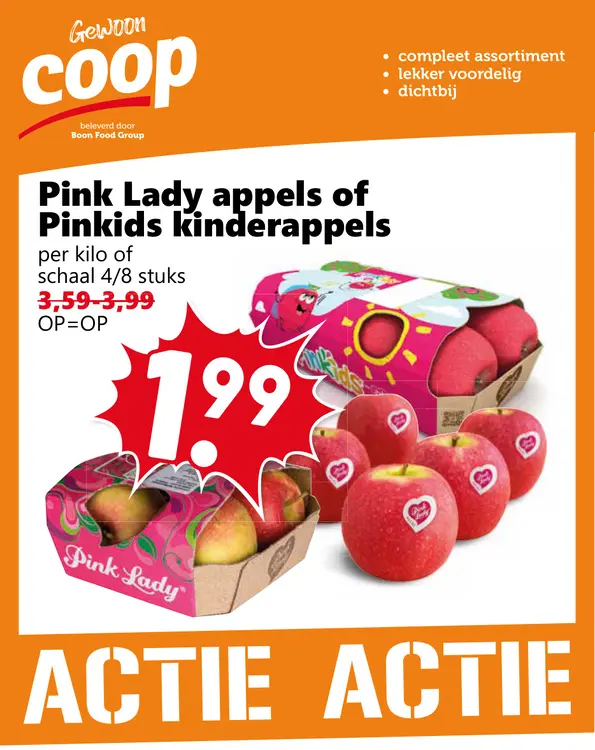 Aanbieding: Pink Lady appels of Pinkids kinderappels