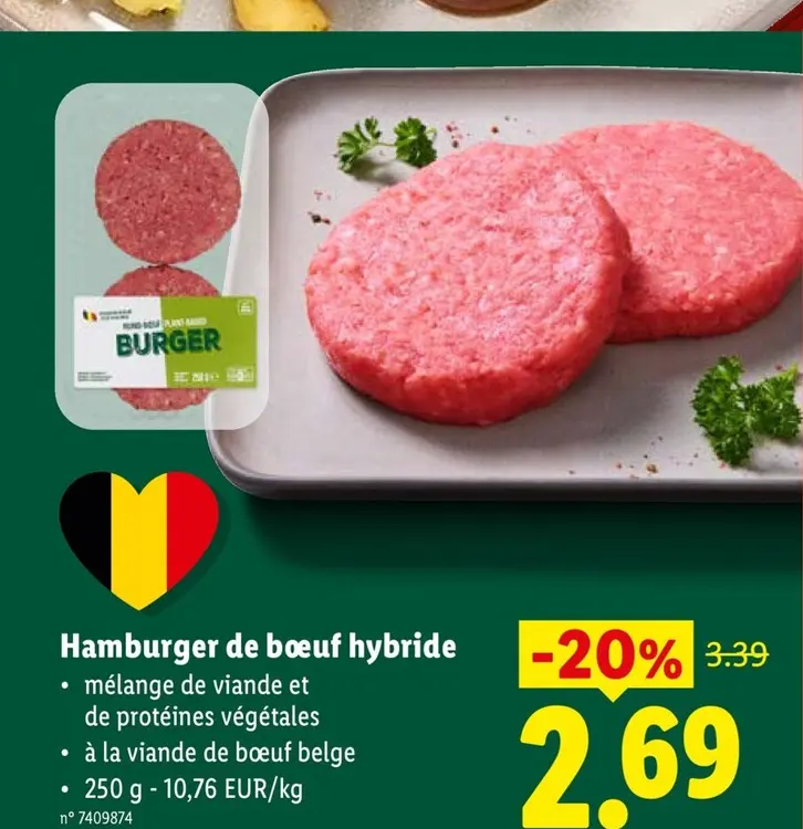 Offre: Hamburger de bœuf hybride