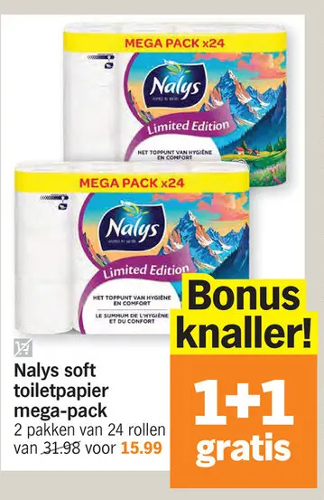 Promotie: Nalys soft toiletpapier mega-pack