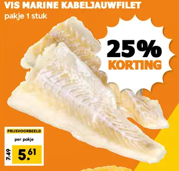 Aanbieding: Vis marine kabeljauwfilet
