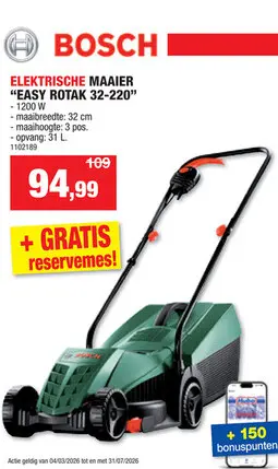 Promotie: Bosch EasyRotak 32-220 elektrische grasmaaier 1200W 32cm