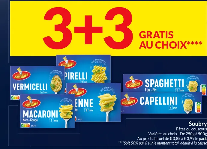 Offre: Soubry Pâtes ou couscous