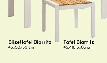 Aanbieding: Bijzettafel Biarritz - aluminium/teakhout - 45x50x50 cm