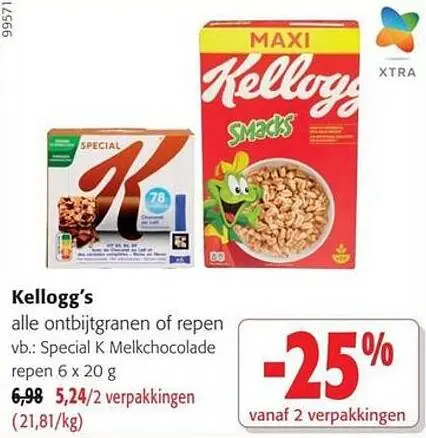 Promotie: alle ontbijtgranen of repen