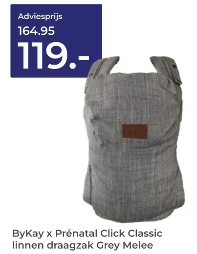 Aanbieding: Click Classic linnen draagzak Grey Melee