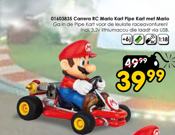 Aanbieding: Carrera RC Mario Kart Pipe Kart met Mario