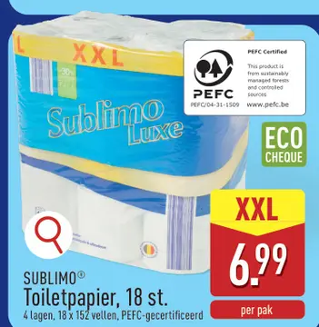 Aanbieding: SUBLIMO Toiletpapier