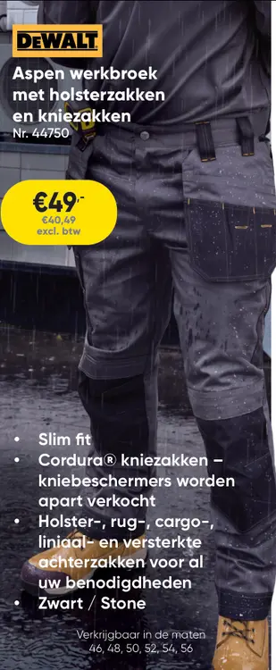 Promotie: Aspen werkbroek met holsterzakken en kniezakken