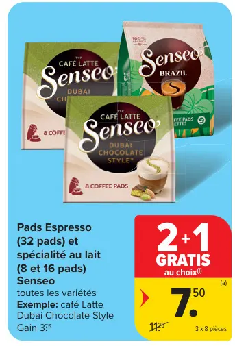 Offre: Pads Espresso et spécialité au lait