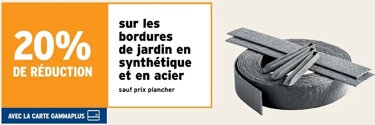 Offre: Bordures de jardin en synthétique et en acier