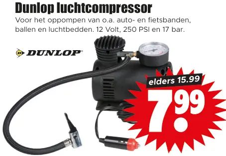 Aanbieding: Dunlop luchtcompressor