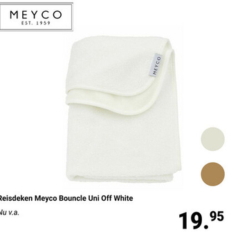 Aanbieding: Reisdeken Meyco Boucle Uni Offwhite