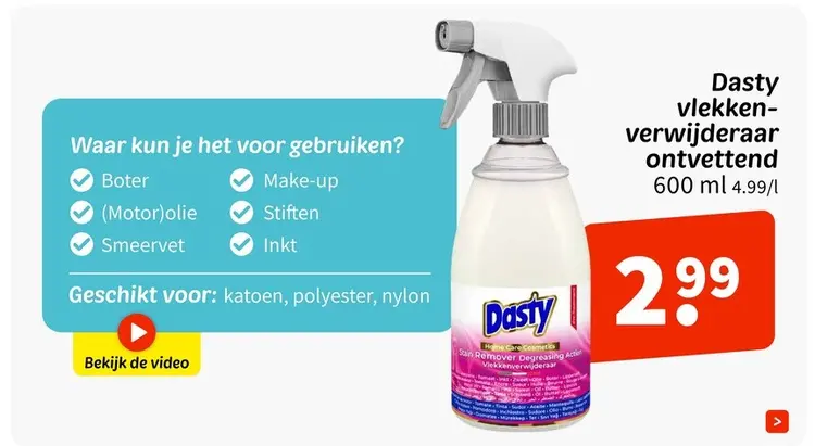 Promotie: Vlekkenverwijderaar ontvettend