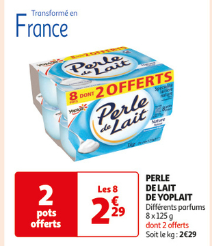 Aanbieding: PERLE DE LAIT DE YOPLAIT Différents parfums