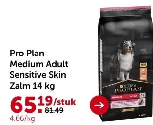 Aanbieding: Pro Plan Medium Adult Sensitive Skin Zalm