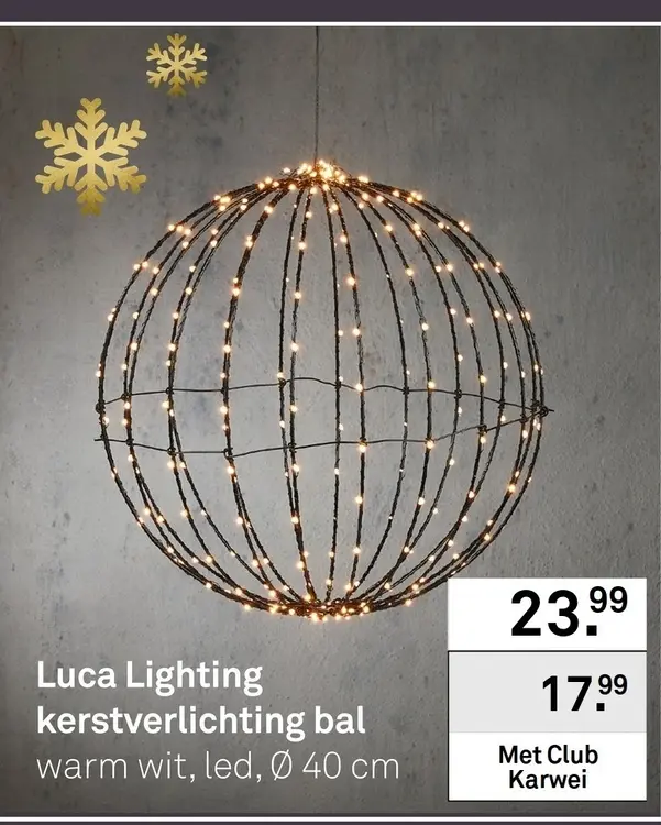 Aanbieding: Luca Lighting kerstverlichting bal